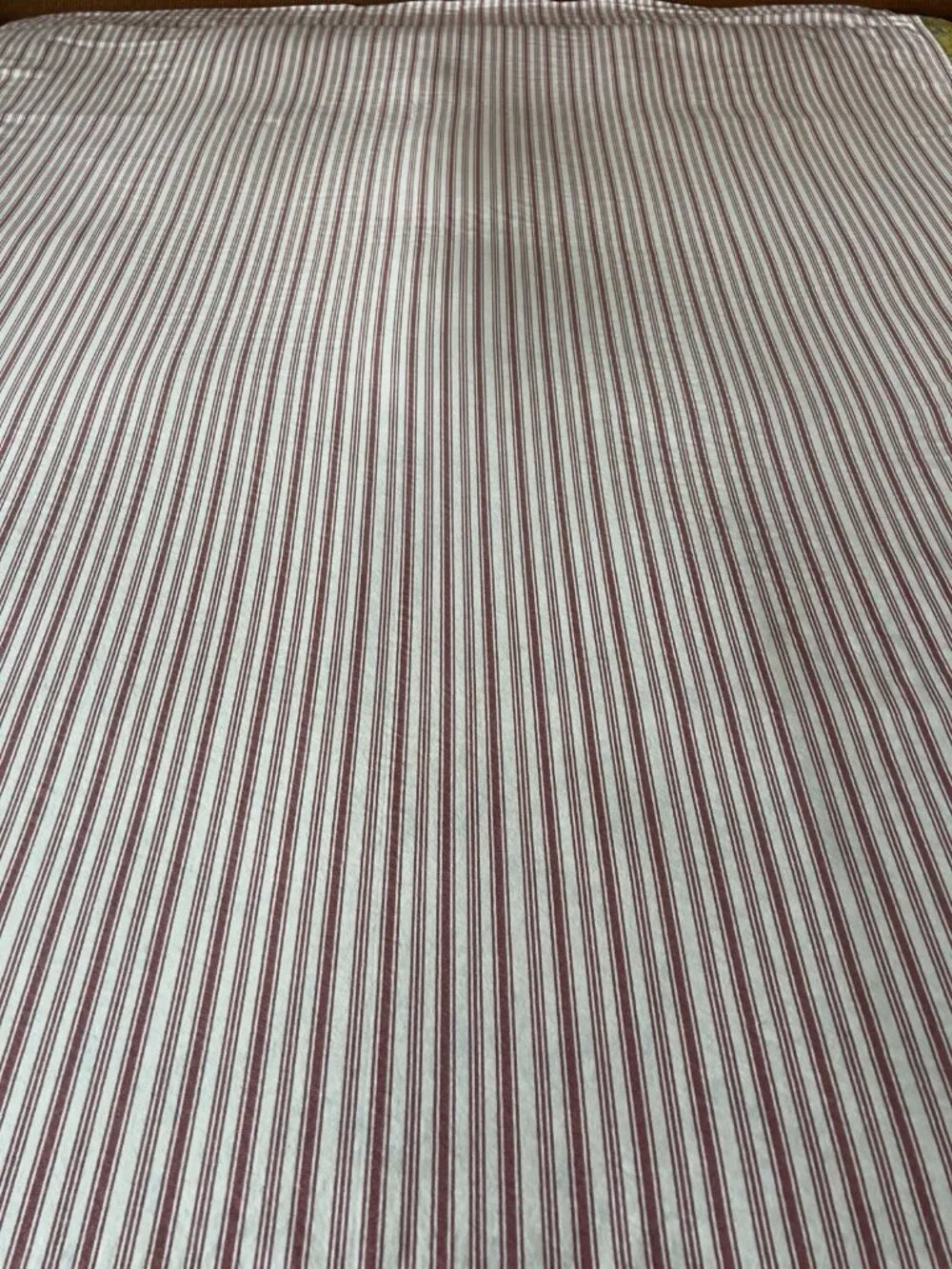 NAUTICA Twin 2 Pc Ticking Stripe Coleridge Red White Sheet Set 1-Flat 1-Fitted